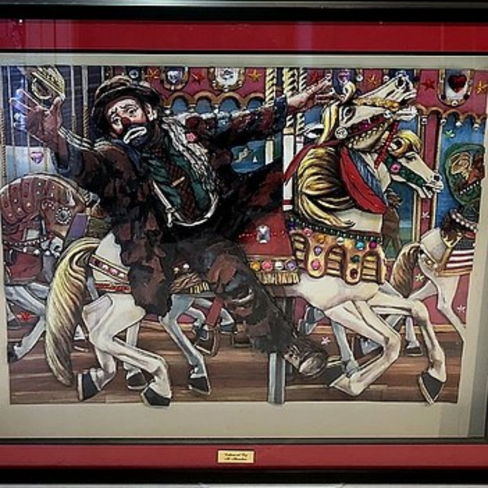 Emmit Kelly on Carousel 3D Art